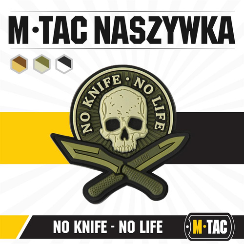 Verschiedenes - M-Tac - No Knife - No Life 3D PVC Patch - Olive - 51128001 - Patches