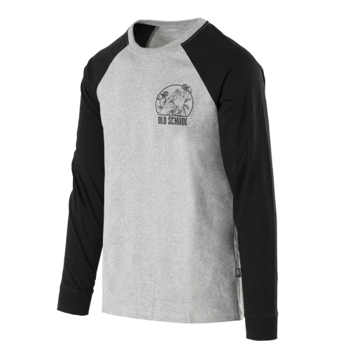 Helikon - Old School Langarm T-Shirt - Grau Melange - TS-OLD-CO-2M - T-Shirts