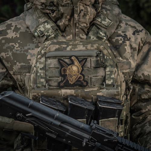 Andere - M-Tac – Gladiator-Helm-Aufnäher – Stickerei – 500D Cordura – Gold – 51374002