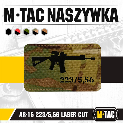 M-Tac - AR-15 223/5.56 Lasergeschnittener Aufnäher - Multicam/Schwarz - 51111802 - Morale Patch