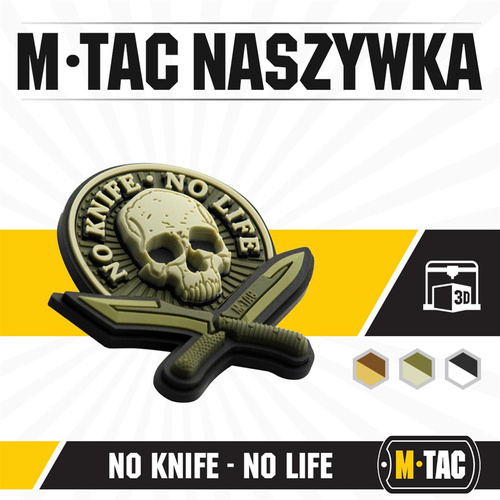 M-Tac - No Knife - No Life 3D PVC Patch - Olive - 51128001 - Patches - Verschiedenes