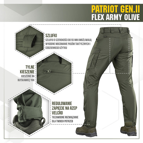 M-Tac - Patriot Gen II Flex taktische Hose - Army Olive - 20056862 - Cargohosen
