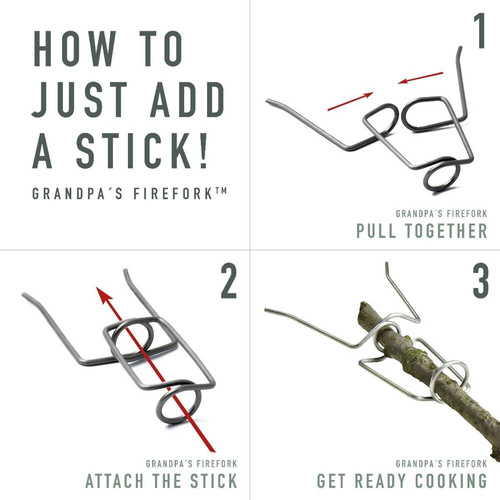 Light My Fire - Grandpa's FireFork 2er-Pack BIO Lagerfeuer-Spieße - SandyGreen / DustyPink - 2302011313 - Besteck & Geschirr - Outdoor