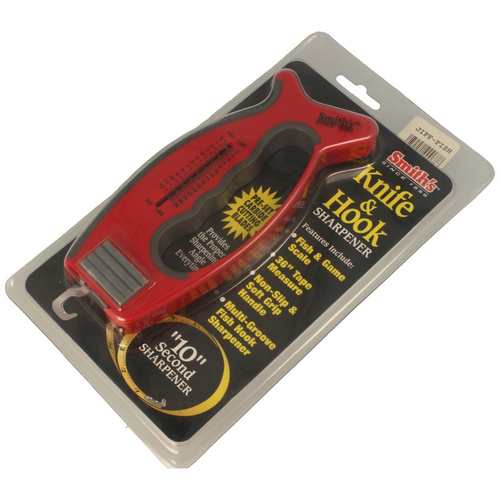 Outdoor - Smith's - 4-in-1-Angelmesserschärfer - Rot - JIFF-FISH - Messerschärfer