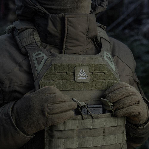 M-Tac - Lasergeschnittenes Valknut Quadrat Patch - Schwarz / Ranger Green - 51162232 - Andere
