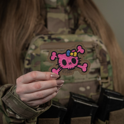 Morale Patch - M-Tac – Kitty Pink Patch – Stickerei – Gelbe und Blaue Schleife – Coyote – 51393005