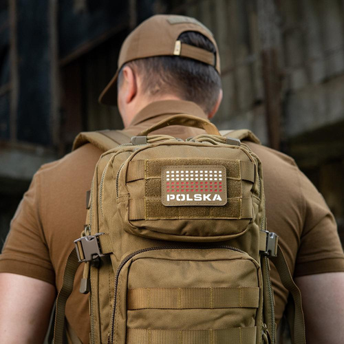 Andere - M-Tac - Aufnäher mit Flagge und Aufschrift Polen - Laserschnitt - Pixel - Rot / Kojote / Weiß - 51007105