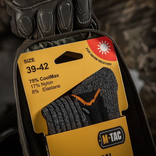 Bekleidung - M-Tac - Socken Coolmax 75% lang - Schwarz - FL-2103-3 - Trekkingsocken