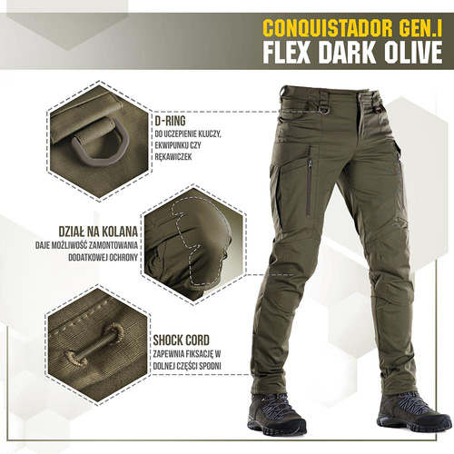Bekleidung - M-Tac - Taktische Hose Conquistador Gen. I Flex - Ripstop - Dark Olive - 20059048 - Cargohosen