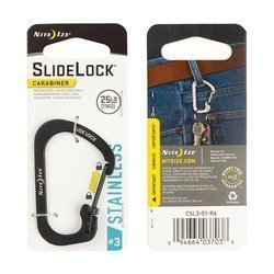 Nite Ize - SlideLock® Karabiner Edelstahl #3 - Schwarz - CSL3-01-R6