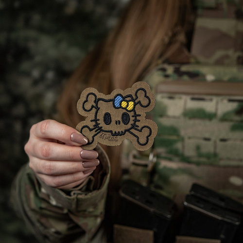 Morale Patch - M-Tac – Kitty Contour Patch – Stickerei – Gelbe und Blaue Schleife – Coyote – 51386205