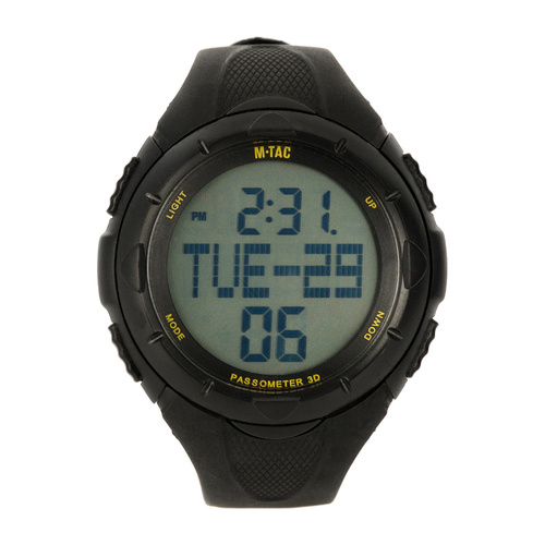 M-Tac - Taktische Uhr mit Schrittzähler - LCD - WR50 - Schwarz - 50001002 - Uhren