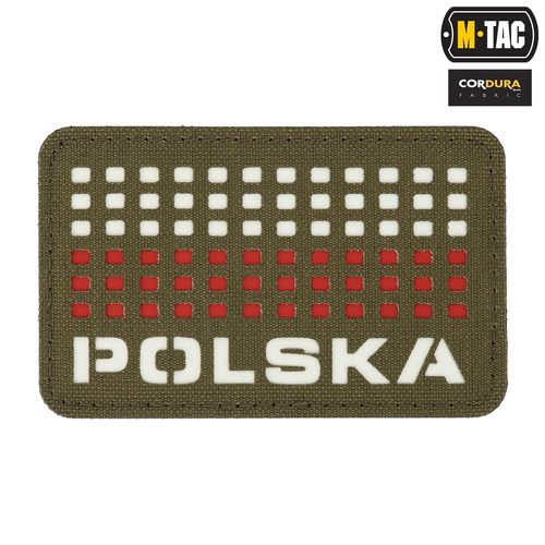 M-Tac - Flagge und Aufschrift Aufnäher Polen - Laserschnitt - Pixel - Rot / Ranger Grün / Weiß - 51007123 - Andere