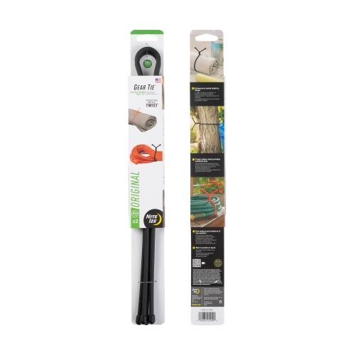 Nite Ize - Gear Tie 32" Original Twist Tie - Zwei-Pack - Schwarz - GT32-01-2R3 - Seile & Gurte