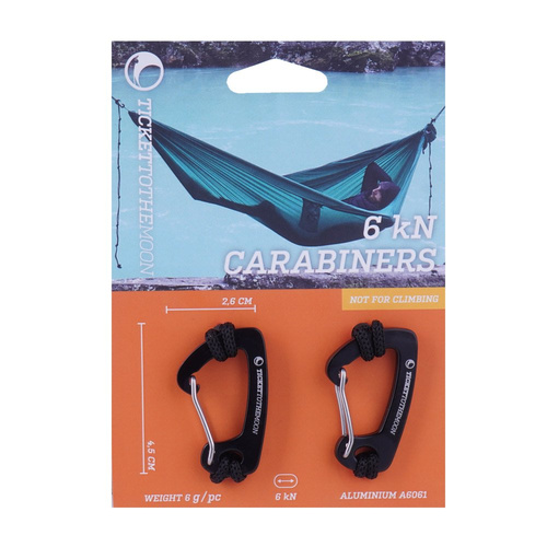 Aluminiumkarabiner - Ticket To The Moon - Karabiner für Hängematte - 6kN - 2 Stück - TMBINER06