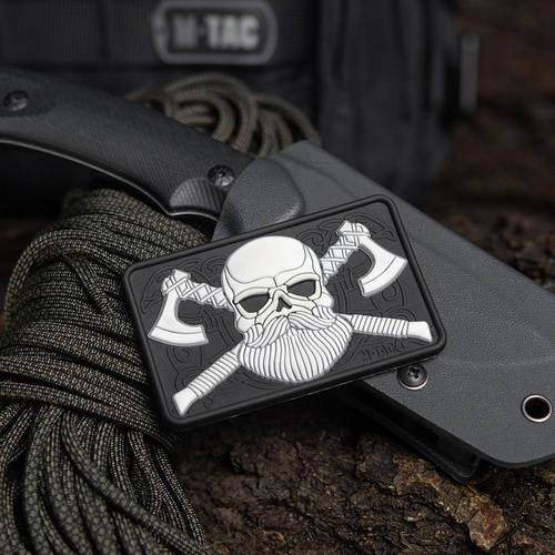 3D PVC Morale Patches - M-Tac - 3D-Emblem - Bearded Skull - Schwarz / Weiß - 51113236