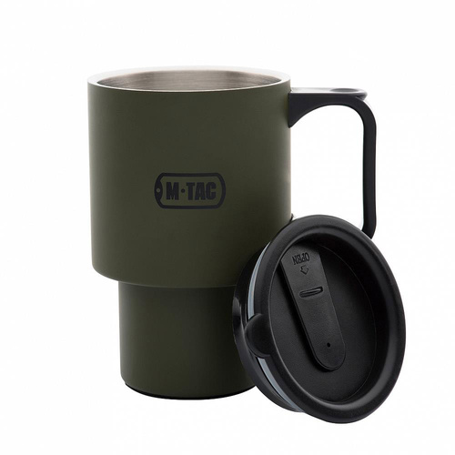 Tassen & Thermoskannen - M-Tac - Thermobecher mit Deckel - 450 ml - Olive - 60010001