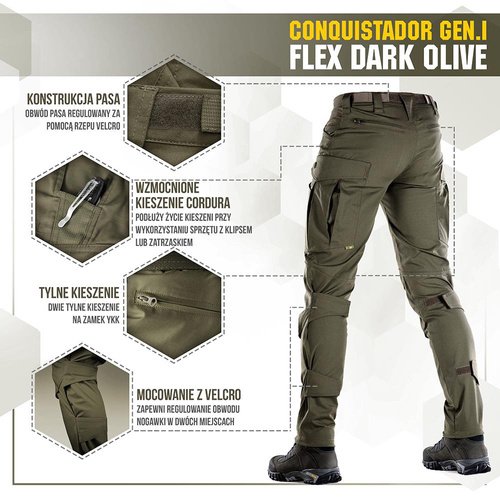 Cargohosen - M-Tac - Taktische Hose Conquistador Gen. I Flex - Ripstop - Dark Olive - 20059048