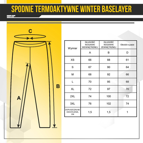 Thermoaktive Leggings - M-Tac - Winter Baselayer Thermo-Leggings - Schwarz - 70021002