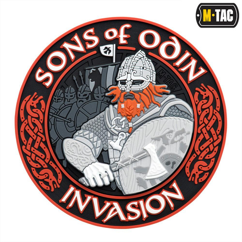 M-Tac - 3D PVC Aufnäher Sons of Odin - Schwarz/Rot - 51137233 -  3D PVC Morale Patches