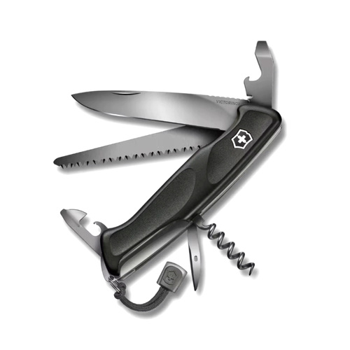Victorinox - Multifunktionelles Taschenmesser Ranger 55 - 10 Funktionen - Onyx Schwarz - 0.9563.C31P - Taschenmesser & Schweizermesser