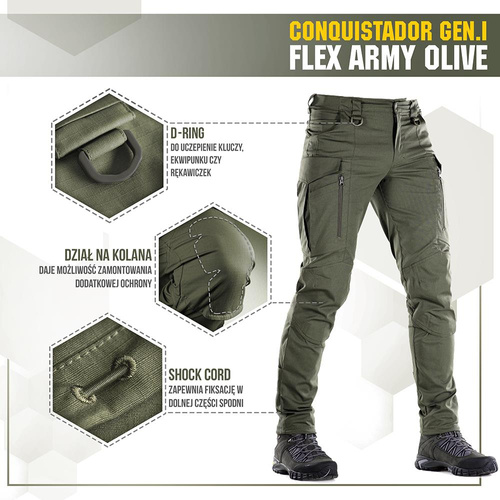 M-Tac - Taktische Hose Conquistador Gen. I Flex - Ripstop - Army Olive - 20059062 - Cargohosen - Bekleidung