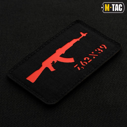 Morale Patch - M-Tac - AKM 7,62 x 39 Lasergeschnittener Aufnäher - Schwarz/Rot - 51110233