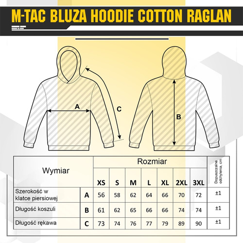 M-Tac - Hoodie Baumwolle Raglan - Schwarz - 20483002 - Kapuzen-Sweatshirts - Bekleidung
