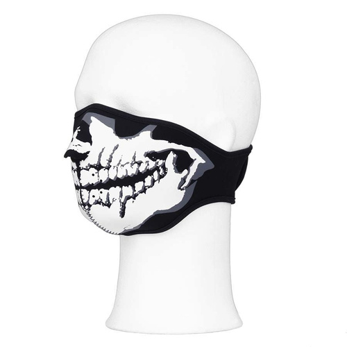Gesichtsschutz - 101 Inc. - Neopren-Halbmaske mit Totenkopfdruck - Schwarz - 219301-2801
