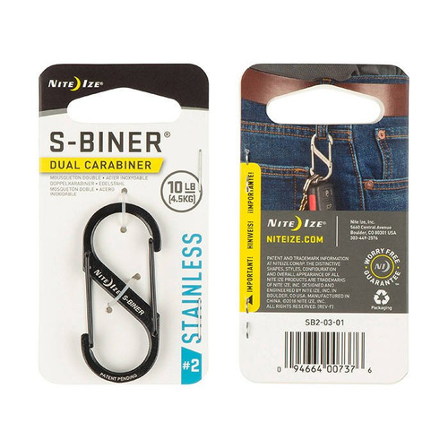 Stahlkarabiner - Nite Ize - Karabiner S-Biner #2 - Schwarz - SB2-03-01