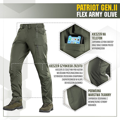 Bekleidung - M-Tac - Patriot Gen II Flex taktische Hose - Army Olive - 20056862 - Cargohosen