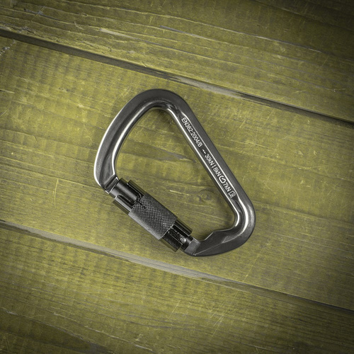 Aluminiumkarabiner - M-Tac – Aluminium-Karabinerhaken mit Schlüsselschloss – 10 cm – Grau – MTC-HDS30