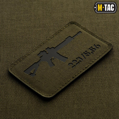Morale Patch - M-Tac - AR-15 223/5.56 Lasergeschnittener Aufnäher - Schwarz/Grau - 51111232