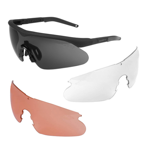 Swiss Eye - Schiessbrille Raptor Pro - Schwarz - Drei Visiere - 10164 - Ballistische Brillen