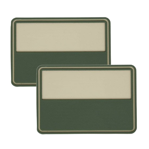 Silikon - PVC Aufnäher - Polnische Flagge - Beige - 2St. -  3D PVC Morale Patches