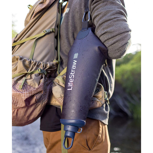 Wasseraufbereitung - LifeStraw - Peak Gravity Bag Wassertasche mit antimikrobiellem Filter - 3 L - Dark Mountain Gray