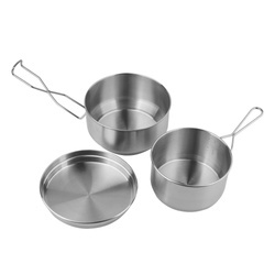 Mil-Tec - 3-teilige Touristen-Messdose - Edelstahl - 14664800