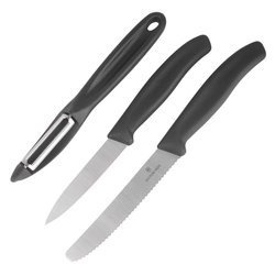 Victorinox - Küchenmesserset mit Sparschäler Swiss Classic - 3 Teile - Schwarz - 6.7113.31