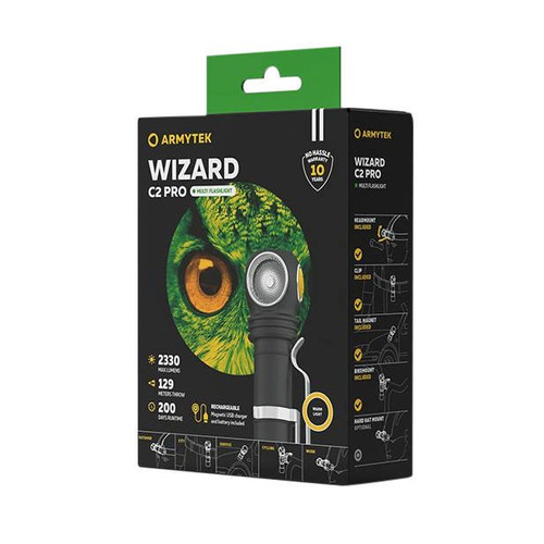 Armytek - Stirnlampe Wizard C2 Pro - Magnetisches Ladegerät - 2500 lm - 18650 - Schwarz - F08701C - LED-Taschenlampen
