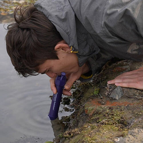 Wasseraufbereitung - Membrane Solutions - Wasserfilter-Strohhalm II - Blau - OESF011