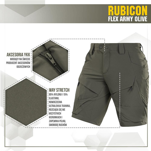 Kurze Hose - M-Tac - Taktische Shorts Rubicon Flex - 4-Way Stretch - YKK - Army Olive - 20070062