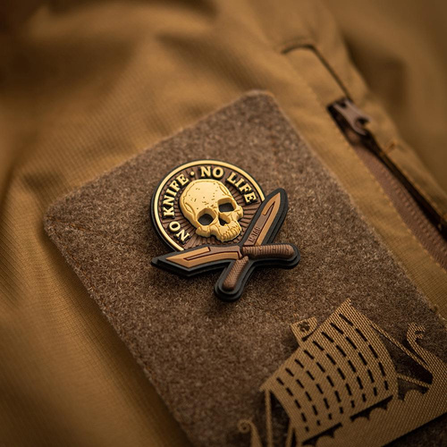 3D PVC Morale Patches - M-Tac - No Knife - No Life 3D PVC Patch - Coyote - 51128005