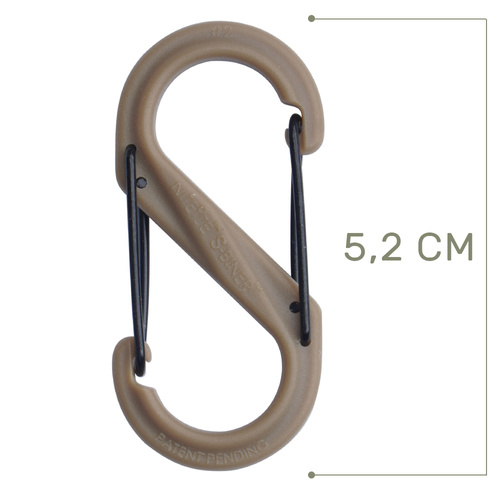 Kunststoffkarabiner - Nite Ize - S-Biner #2 Kunststoff schwarz Tor - Coyote - SBP2-03-28BG