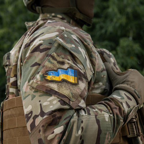 M-Tac – Ukraine-Flaggen-Aufnäher – Stickerei – Cordura 500D – links – Rangergrün – 51298023 - Morale Patch