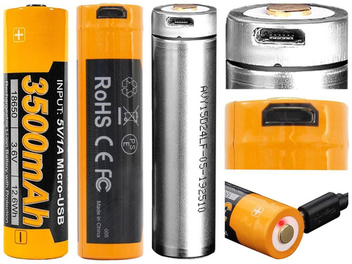 Batterien - Fenix - 18650 3500mAh 3.6V Li-Ion Akku - USB - ARB-L18-3500U