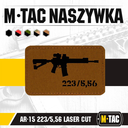 M-Tac - AR-15 223/5.56 Lasergeschnittener Aufnäher - Coyote/Schwarz - 51111502 - Morale Patch - Verschiedenes