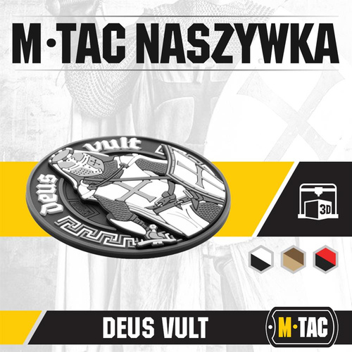 M-Tac - Deus Vult 3D PVC Aufnäher - Schwarz - 51116236 - 3D PVC Morale Patches - Verschiedenes