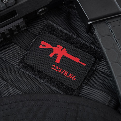 M-Tac - AR-15 223/5.56 Lasergeschnittener Aufnäher - Schwarz/Rot - 51111233 - Morale Patch - Verschiedenes