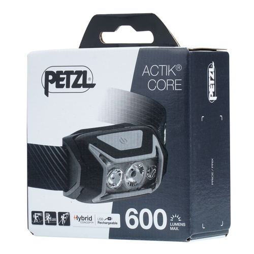 Petzl - Actik Core Wiederaufladbare LED-Kopflampe - 600 lm - Grau - E065AA00 - LED-Taschenlampen