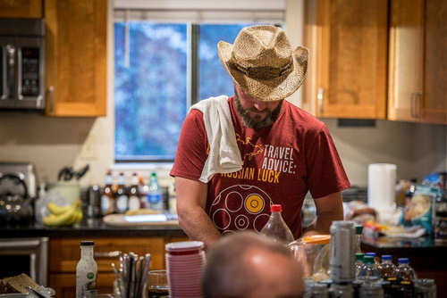 T-Shirts - Helikon - T-Shirt Reiseberatung Russisches Glück - Rot/Schwarz Melange - TS-TRL-CO-2501Z